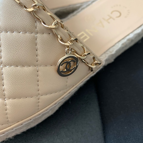 Chanel Quilted CC Espadrilles Mules - Picture 9 of 14